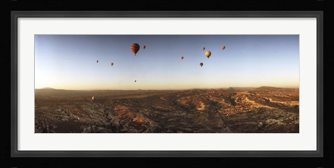 Framed Hot air balloons in the sky over Cappadocia, Central Anatolia Region, Turkey Print