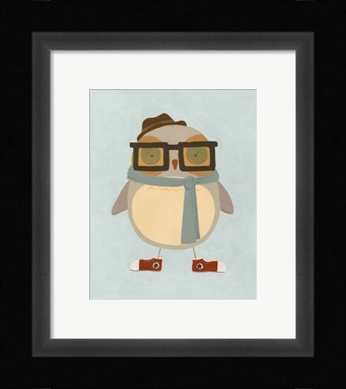 Framed Hipster Owl II Print