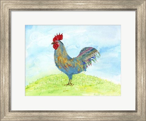 Framed Meadow Rooster Print