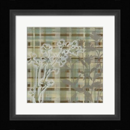 Framed Tartan Floral I Print