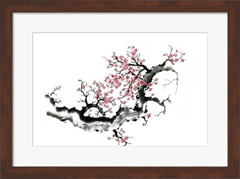 Framed Plum Blossom Branch III Print