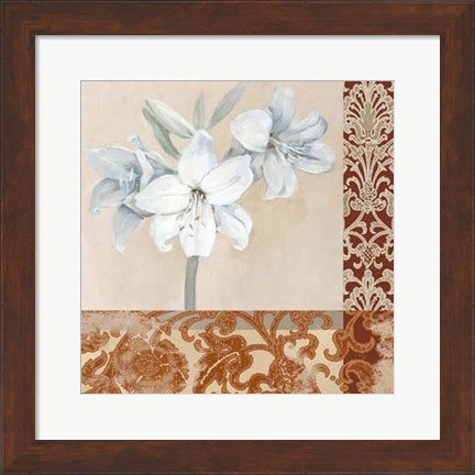 Framed Portrait of a White Lily Print