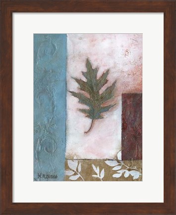 Framed Painterly Leaf Collage I Print