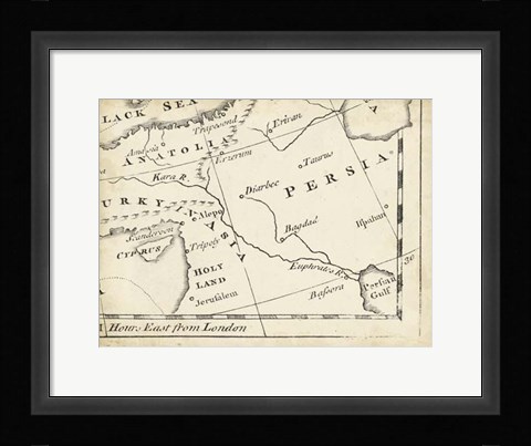 Framed Map of Europe Grid IX Print