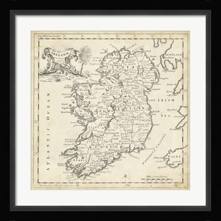 Framed Map of Ireland Print