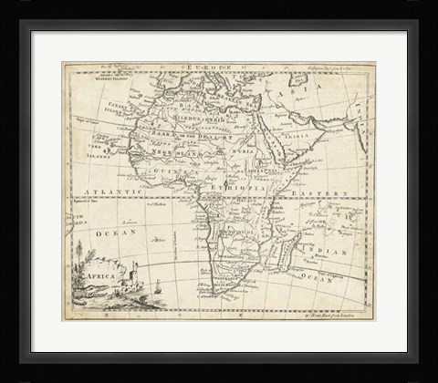 Framed Map of Africa Print