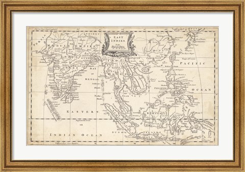 Framed Map of East Indies Print