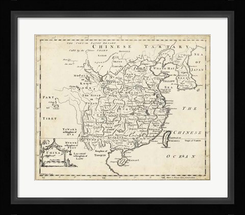 Framed Map of China Print