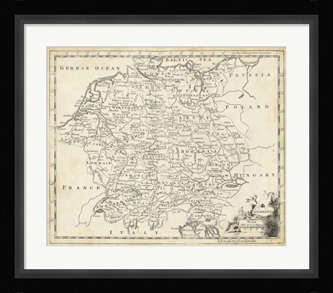 Framed Map of Germany Print