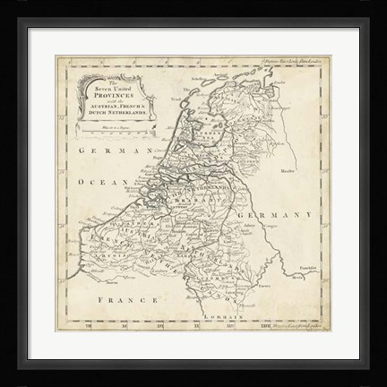 Framed Map of Netherlands Print