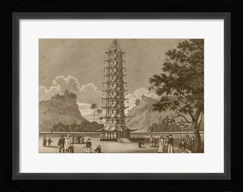 Framed Porcelain Pagoda Print