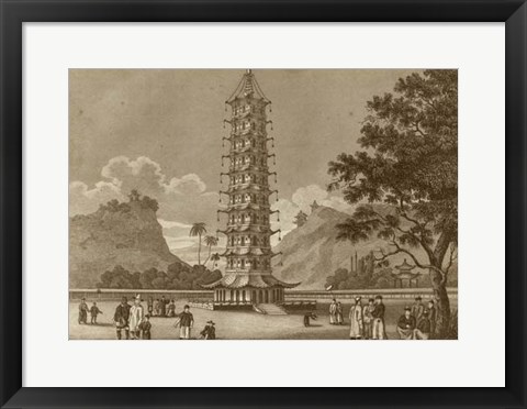 Framed Porcelain Pagoda Print