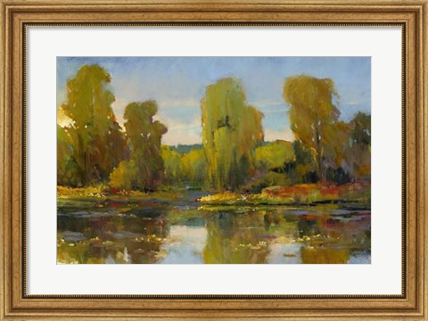 Framed Monet&#39;s Water Lily Pond I Print