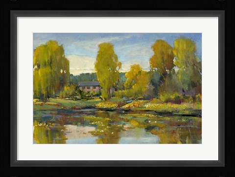 Framed Monet's Water Lily Pond II Print