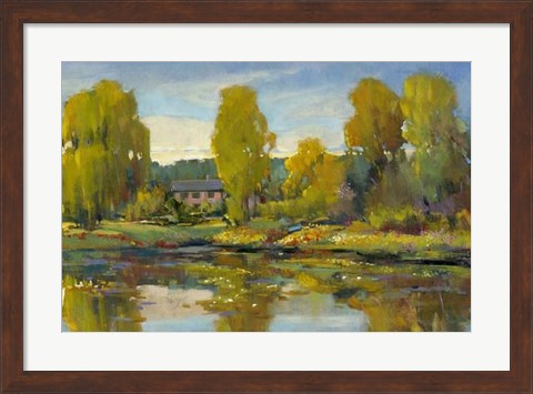 Framed Monet&#39;s Water Lily Pond II Print