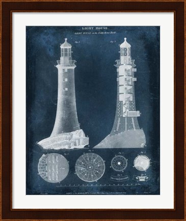 Framed Lighthouse Blueprint Print