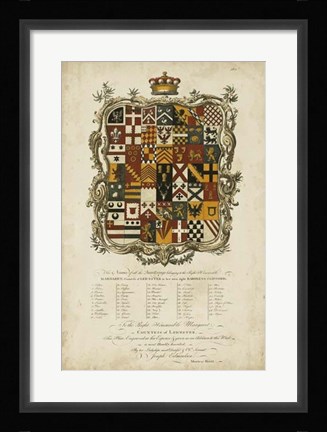Framed Edmondson Heraldry I Print