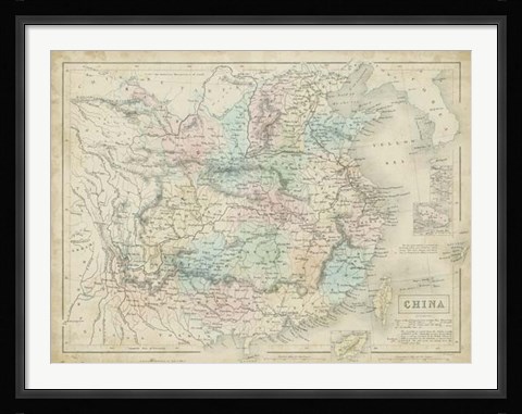 Framed Map of China Print
