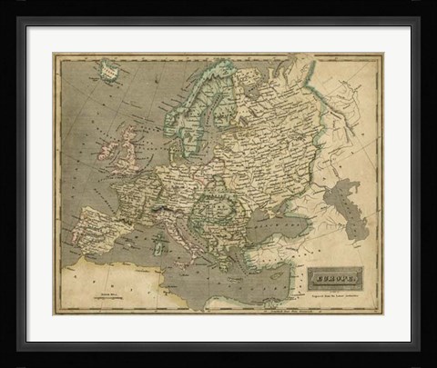 Framed Thomson's Map of Europe Print