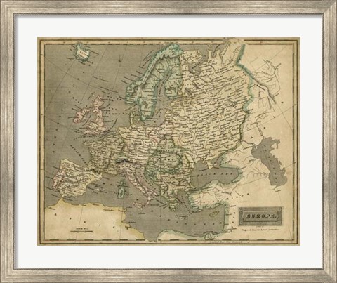 Framed Thomson&#39;s Map of Europe Print