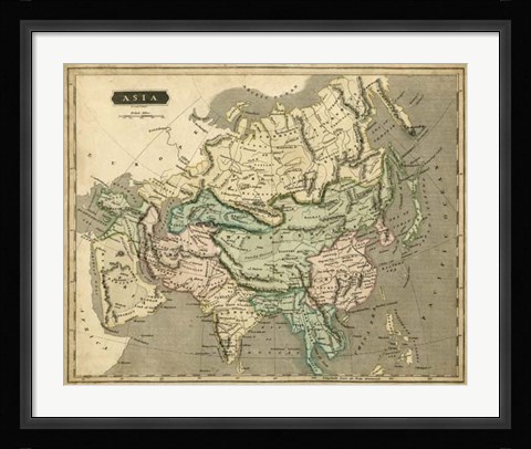 Framed Thomson's Map of Asia Print