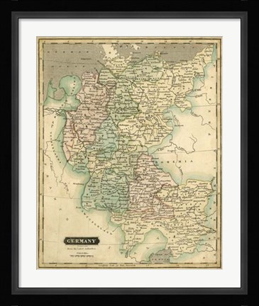 Framed Thomson's Map of Germany Print