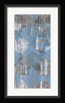 Framed Harlequin Blue I Print