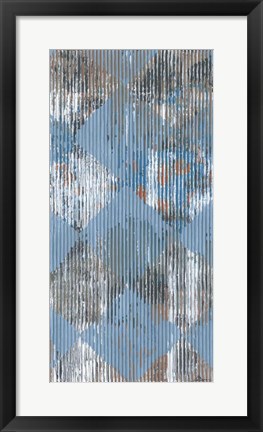 Framed Harlequin Blue I Print