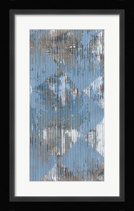 Framed Harlequin Blue II Print