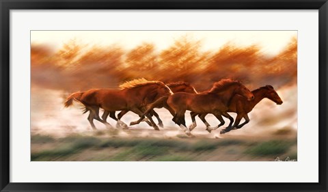 Framed Blazing Herd II Print