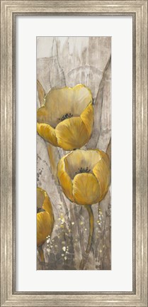 Framed Ochre Tulips I Print