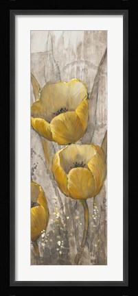 Framed Ochre Tulips I Print