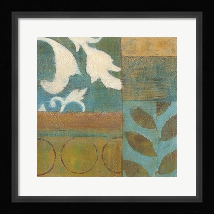 Framed Bronze Leaf Quadrant I Print