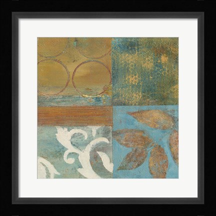 Framed Bronze Leaf Quadrant II Print