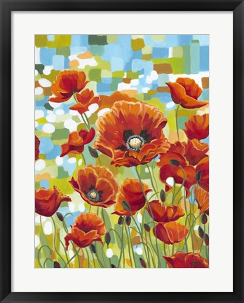 Framed Vivid Poppies I Print