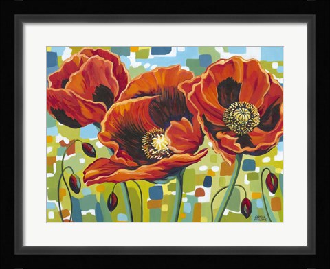Framed Vivid Poppies III Print