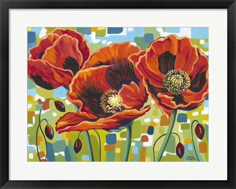 Framed Vivid Poppies III Print