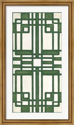 Framed Non-Embellished Emerald Deco Panel II Print