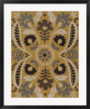 Framed Golden Suzani I Print