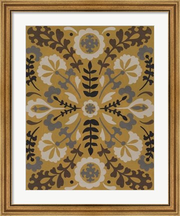 Framed Golden Suzani II Print