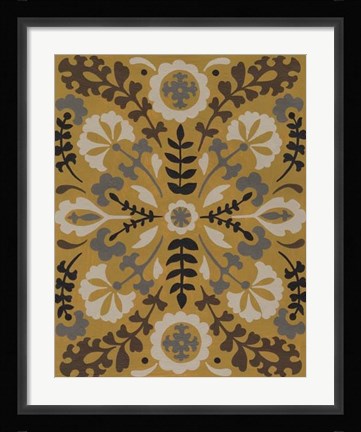 Framed Golden Suzani II Print