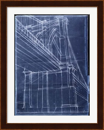 Framed Bridge Blueprint II Print