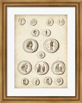 Framed Antique Roman Coins III Print