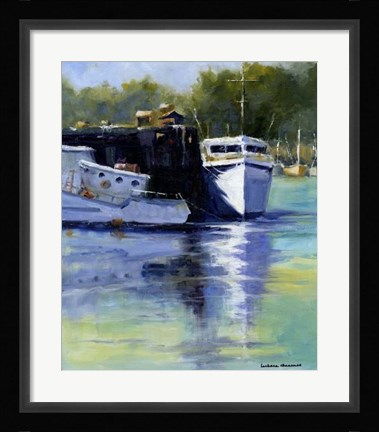 Framed Morning at the Marina Print