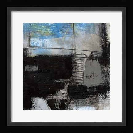 Framed Black on Blue III Print