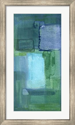Framed Blue Patch II Print