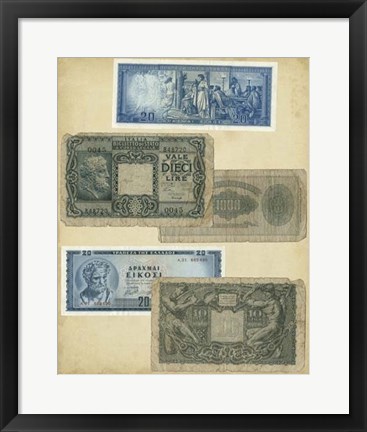 Framed Antique Currency III Print