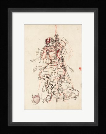 Framed Samurai Sketch Print