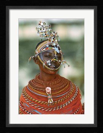 Framed Portrait of a teenage girl smiling, Kenya Print