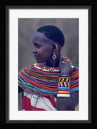 Framed Side profile of a Samburu tribal woman Print